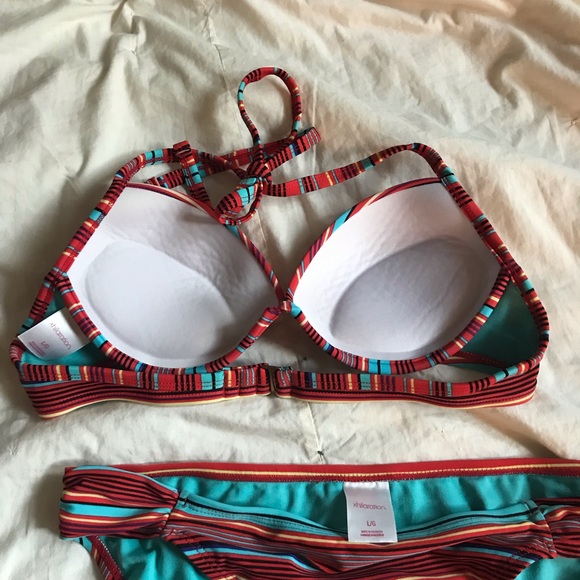 Red Striped Xhilaration Bikini Swimsuit Large - Picture 4 of 4